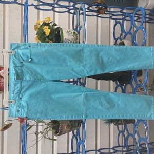 A pair of Talbots signature slim crop 8/29 jeans,blue, size 8.